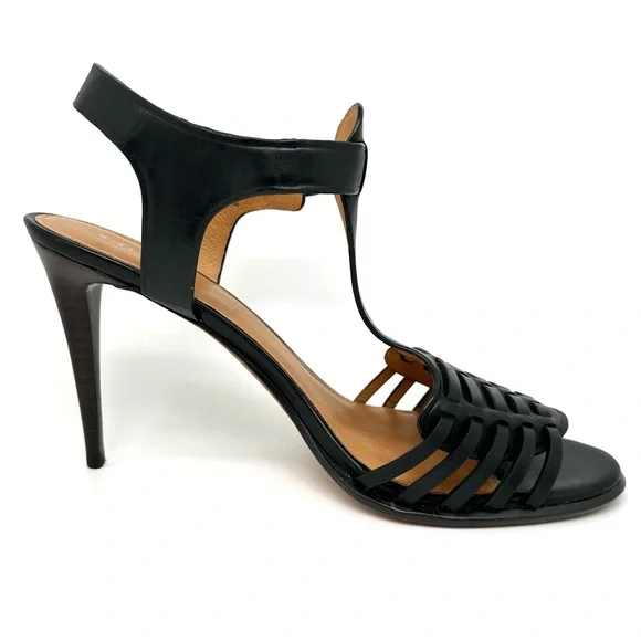 🎉COACH Izzy Leather Black Strappy Sandals 10 - Picture 10 of 16